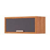 Armário De Cozinha Modulado Eloise Geladeira C/ 1 Porta Basculante Riscada 80 Cm Cinamomo/titanium - Mgm