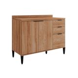 Gabinete P/ Pia Cozinha Balcão Alpha 2506 3 Portas E 2 Gavetas C/ Tampo 120cm Freijo - Carraro