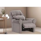 Poltrona Reclinável C/ Massagem P/ Sala Mh 1216 Two Way Suede Cinza - Herval