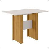 Mesa Milano 4 Lugares Retangular Ambiente Sala Jantar Cozinha Decoração Elegante Retrô - Freijó/off White