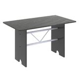 Mesa para Cozinha 120x75cm Tampo Ardósia Soma Móveis Martelado Pérola/Indiano