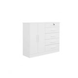 Cômoda New Athos 5 Gavetas Com Sapateira D&#39; Doro Branco