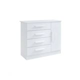 Cômoda Firenze 4 Gavetas 1 Porta C/sapateira - D&#39; Doro Branco