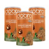 3x Proteína Vegana Prot Dobro Chocolate Com Avelã 450g