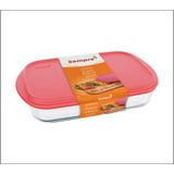Forma Assadeiras Com Tampa De Vidro Forno Retangular 4lts 03