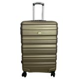 Mala De Viagem Média Rígida Rodas Duplas 360º Bege 42x25x64cm