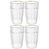 Jogo Copos Cristal Transparente Fio Ouro Imperial 370ml 4