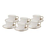 Conjunto 6 Xícaras Chá Porcelana Egg Branco 200ml- Wolff