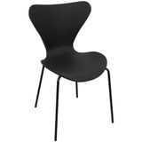 Kit 3 Cadeiras Jacobsen Polipropileno Sala Jantar Base Preta