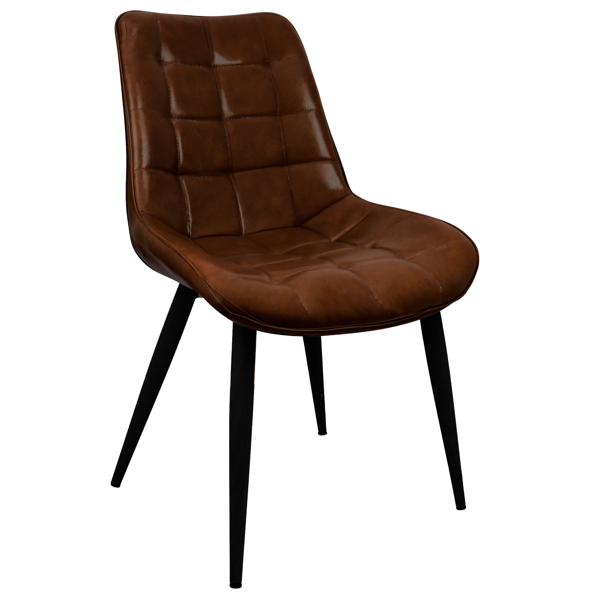 Cadeira Romana Provence Poltrona Estofada Pu Vintage Retro Pés Preto