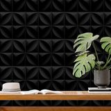 50 Placas Petalas Revestimento De Parede Preto Pvc 25cmx25cm
