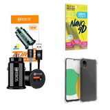 Carregador Veicular + Capinha Samsung A03 Core + Película 9d