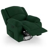 Poltrona Do Papai Reclinável Pietra Glider Giratória Fh9 Veludo Verde - Mpozenato