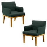 Kit 2 Poltronas Decorativas Vitória W01 Linho Verde - Mpozenato
