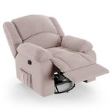 Poltrona Do Papai Reclinável Pietra Glider Giratória Usb Fh9 Veludo Rosê - Mpozenato