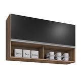 Armário De Cozinha Aéreo 100cm Basculante Mia Z34 Freijó/preto - Mpozenato