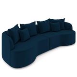 Sofá 4 Lugares 290cm Orgânico Quito K04 Veludo Azul Marinho - Mpozenato