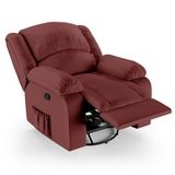 Poltrona Do Papai Reclinável Pietra Glider Giratória Massagem Fh9 Pu Vermelho - Mpozenato