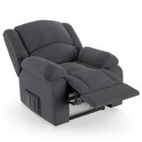 Poltrona Do Papai Reclinável Pietra Power Touch Usb Fh9 Veludo Cinza - Mpozenato