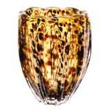 Vaso De Vidro Murano Âmbar Italy Leopardo 1215,5cm Wolff