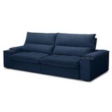 Sofá Retrátil 4 Lugares Com Porta Copo 280cm Andes F05 Veludo Azul - Mpozenato