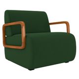 Poltrona Decorativa Orgânica Para Sala Belarus K04 Veludo Verde Musgo - Mpozenato