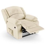 Poltrona Do Papai Reclinável Pietra Power Elétrica Massagem Fh9 Pu Bege - Mpozenato
