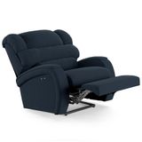 Poltrona Do Papai Reclinável Kalie Power Touch Massagem Fh9 Veludo Azul - Mpozenato