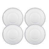 Jogo 4 Pratos Sobremesa Cristal Pearl Clear Wolff 19cm
