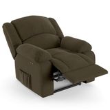 Poltrona Do Papai Reclinável Pietra Power Touch Massagem Fh9 Veludo Capuccino - Mpozenato