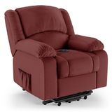 Poltrona Do Papai Reclinável Pietra Elevação Lift Elétrico Fh9 Pu Vermelho - Mpozenato