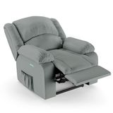 Poltrona Do Papai Reclinável Pietra Elétrica Led Massagem Fh9 Pu Cinza - Mpozenato