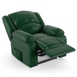 Poltrona Do Papai Reclinável Pietra Power Touch Massagem Fh9 Pu Verde Musgo - Mpozenato