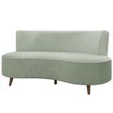 Sofá 2 Lugares Para Sala Living 135cm Pés Palito Korah K04 Bouclê Verde Água - Mpozenato
