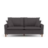 Sofá Living 3 Lugares 180cm Com Almofadas Veras D05 Suede Cinza - Mpozenato