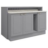 Bancada E Balcao Gourmet 146 Cm Ce818 Americana Cinza Calcare Henn