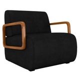 Poltrona Decorativa Orgânica Para Sala Belarus K04 Sintético Preto - Mpozenato