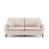 Sofá Living 3 Lugares 200cm Com Almofadas Veras D05 Suede Bege Claro - Mpozenato