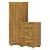 Guarda Roupa Cômoda 4 Gavetas 120cm Cristal Nature Vila Rica