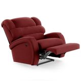 Poltrona Do Papai Reclinável Kalie Power Elétrica Massagem Fh9 Veludo Vermelho - Mpozenato