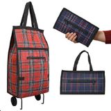 Carrinho De Compras Dobravel Bolsa Multiuso Com Rodinhas Alca De Mao Sacola Ecologica Ideal Para Feira Sacolao Supermerc