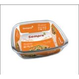 Formas Assadeiras De Vidro Forno Quadrada 730ml Marinex 06