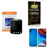 Kit Caixa De Som + Capinha Motorola E7 Power + Película 3d