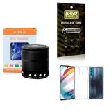Kit Caixa De Som + Capinha Motorola G60 + Película 3d