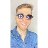 Óculos De Sol Masculino Round Acetato Metal Preto