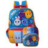 Mochila De Rodinhas Infantil + Lancheira Térmica Bolofofos