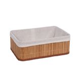 Cesto Organizador De Bambu Retangular Natural - Jolitex - P