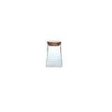 Pote De Vidro Boro Scalene C/ Tampa Bambu 390 Ml Mimo Style