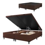 Cama Box Com Baú King 1,93m Prince Suede Marrom
