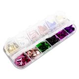12 Folhas De Ouro Encapsulamento Decoração Unhas Multicolor